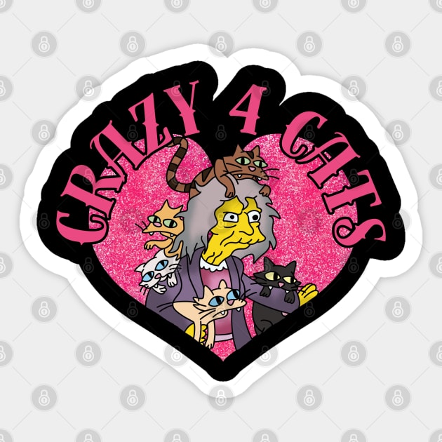 Crazy 4 cats Sticker by Morgannnxprints